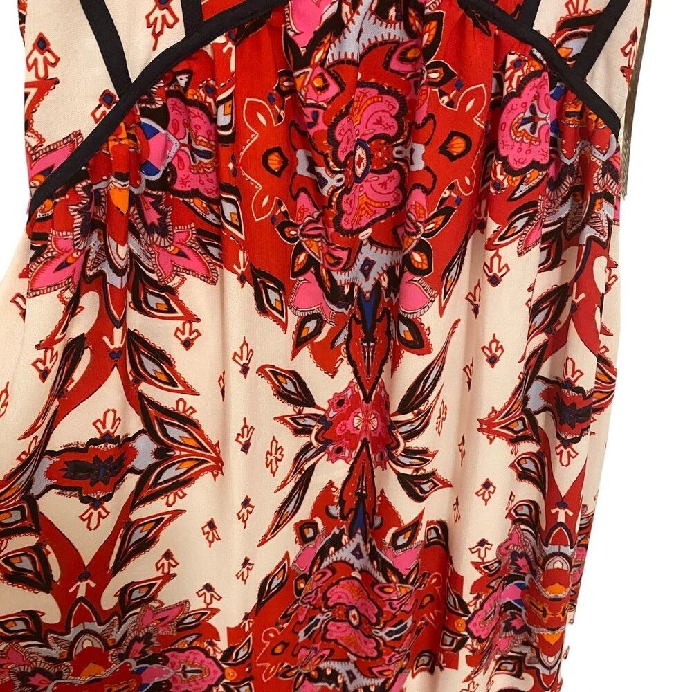 NWT GIANNI BINI Red Print Sleeveless Fit and Flare Lined Maxi-Dress Size S - Picture 5 of 6